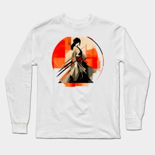 Minimalistic Female Samurai Long Sleeve T-Shirt